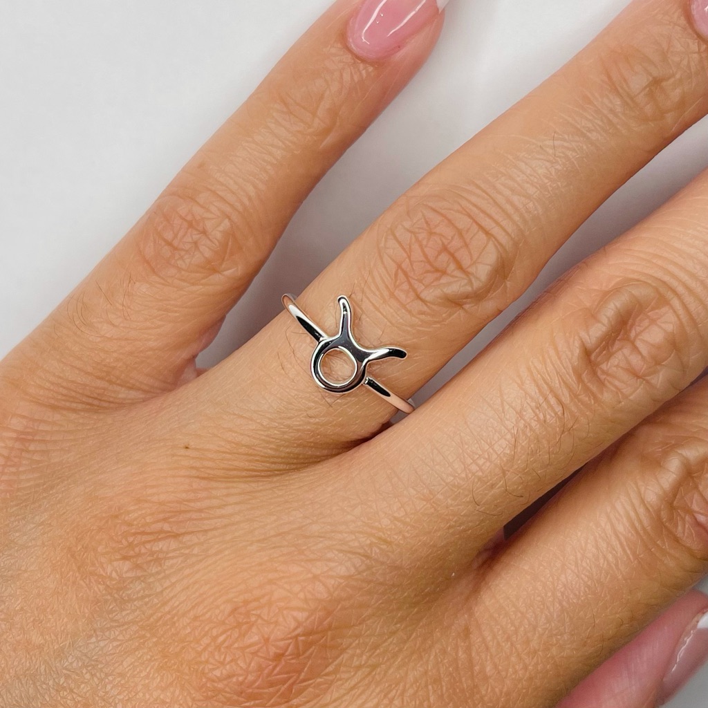 Sterling Silver Taurus Ring Zodiac Ring Horoscope Ring Silver Taurus Ring